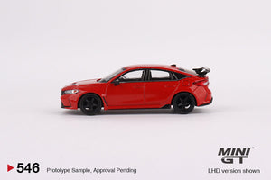 Mini-GT Honda Civic Type R Rallye Red 2023 W/ Advan GT Wheel #546 1:64 MGT00546