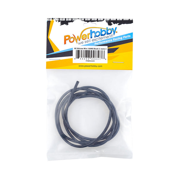 Powerhobby 16AWG RC Silicone Hookup Wire Black 1 Meter