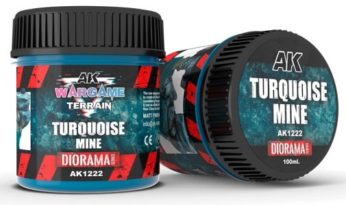 Black Forest® Hobby Supply Co AK Interactive 1222 Wargame Terrain: Turquoise Mine Texture Acrylic 100ml Bottle — Paints,