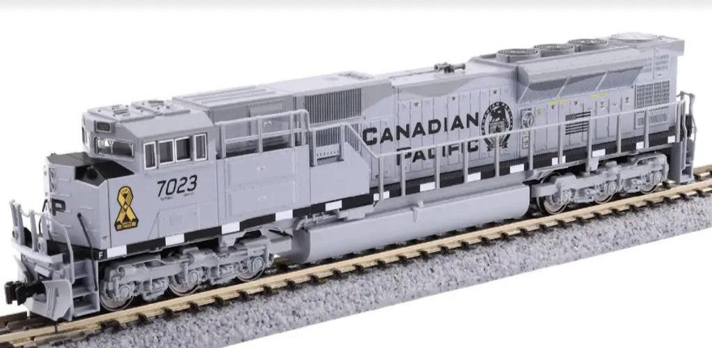 PowerHobby Kato 176-8544 N SD70ACU CP Military Heritage #7023 (GREY) Locomotive DCC Ready