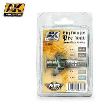 Black Forest® Hobby Supply Co AK Interactive 2320 Air Series: Luftwaffe Pre-War Camouflage Acrylic Paint Set ( — Glues,