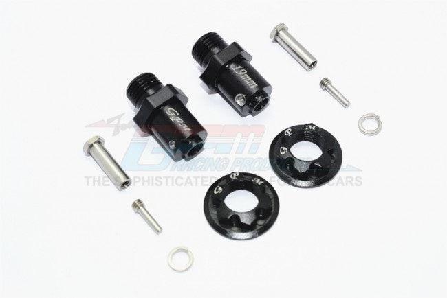 GPM ALUMINUM 17MM HEX ADAPTERS FOR FRONT / REAR TRAXXAS TRX-4 / TRX-6 BLACK