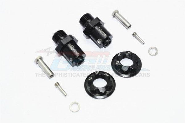 GPM ALUMINUM 17MM HEX ADAPTERS FOR FRONT / REAR TRAXXAS TRX-4 / TRX-6 BLACK