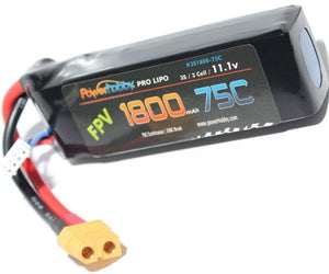 Powerhobby 3S 11.1V 1800mAh 75C XT60 : FPV Drone Quad Lipo Battery 3-Cell