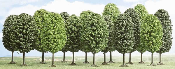 Black Forest® Hobby Supply Co Busch 6585 A Scale Deciduous Trees -- 1-9/16 - 2-3/8" 4 - 6cm Tall pkg(15) — All Scale Scenery