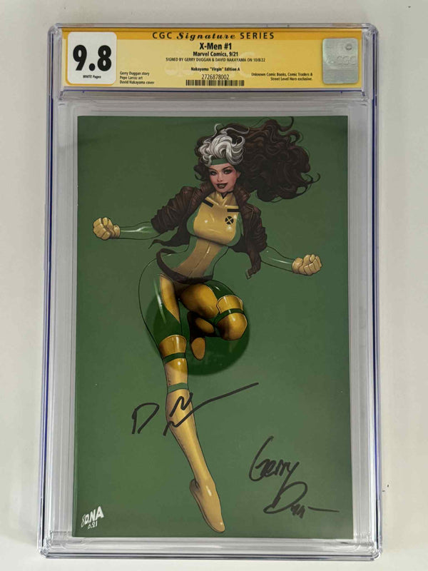 [Double Signed by David Nakayama | Gerry Duggan] X-Men #1 CGC 9.8 Yellow Label Exclusive Virgin Color Bleed Var