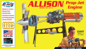 Black Forest® Hobby Supply Co Atlantis Models 1551 1/10 Allison 501-D13 Prop-Jet Engine w/Moving Parts & Stand — Sci-Fi &