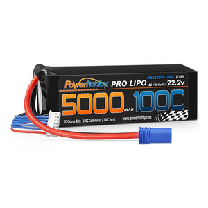 Powerhobby 6s 22.2v 5000mah 100c Lipo Battery w EC5 Plug Soft Case 6-Cell