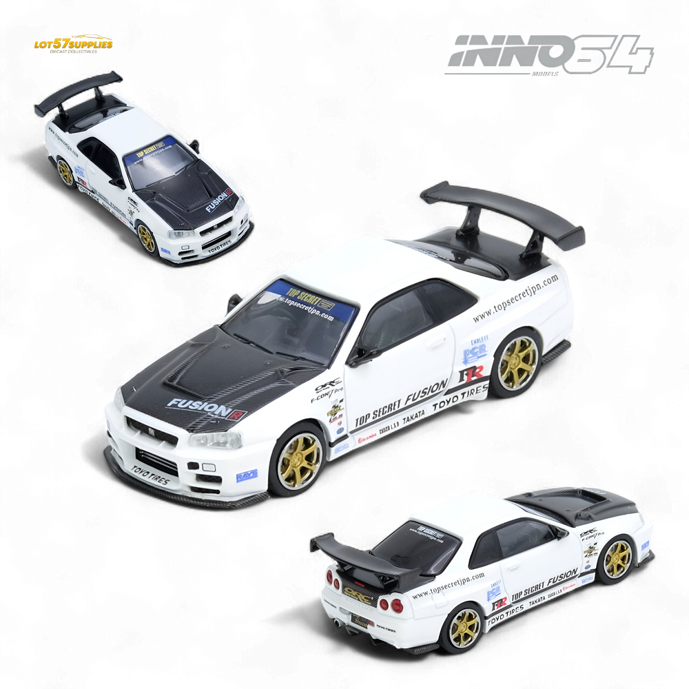 (Pre-Order) Inno64 Top Secret R34 GT-R White 1:64