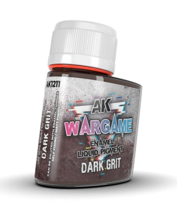 Black Forest® Hobby Supply Co AK Interactive 1211 Wargame: Dark Grit Liquid Pigment Enamel 35ml Bottle — Paints, Tools,