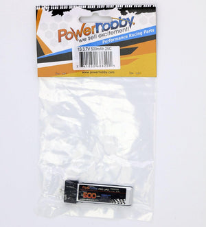 Powerhobby 1S 500mah 25c Lipo Battery w PH 2.0 High Current Plug