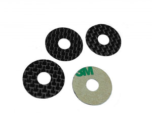 1UP Racing Carbon Fiber Body Washers Adhesive Backed 5mm Post (4) — R/C Accessories