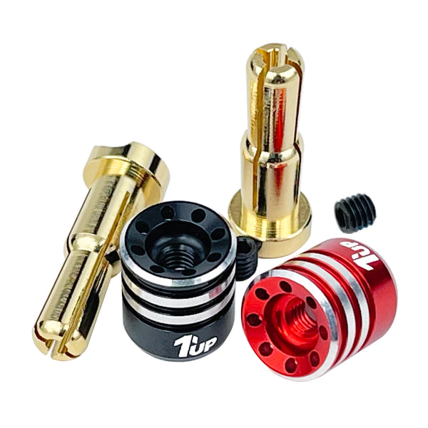1UP Racing Heatsink Bullet Plugs & Grips, 4/5 Stepped — R/C Accessories