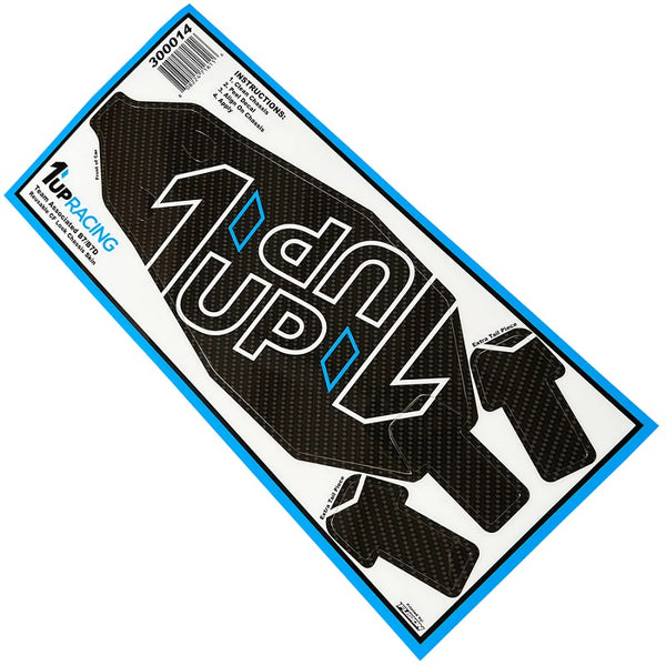 Twin 1up Outline Logo Reusable CF Look Chassis Skin - AE B7 - Echo Six Hobbies
