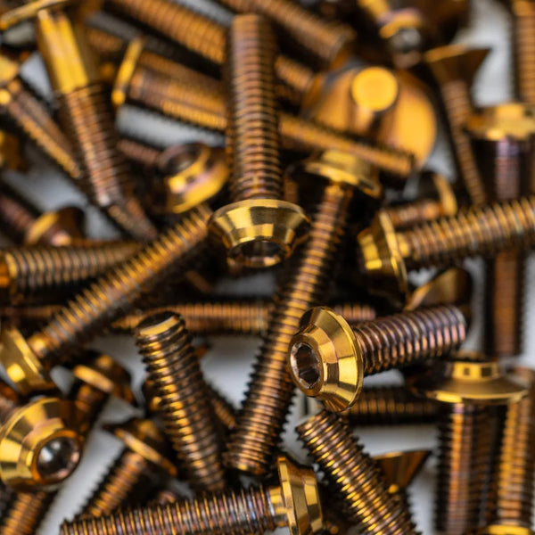 1UP Racing Pro Duty Titanium Upper Screw Set, RC MAKER SP1F, Bronze — Hardware and Tools