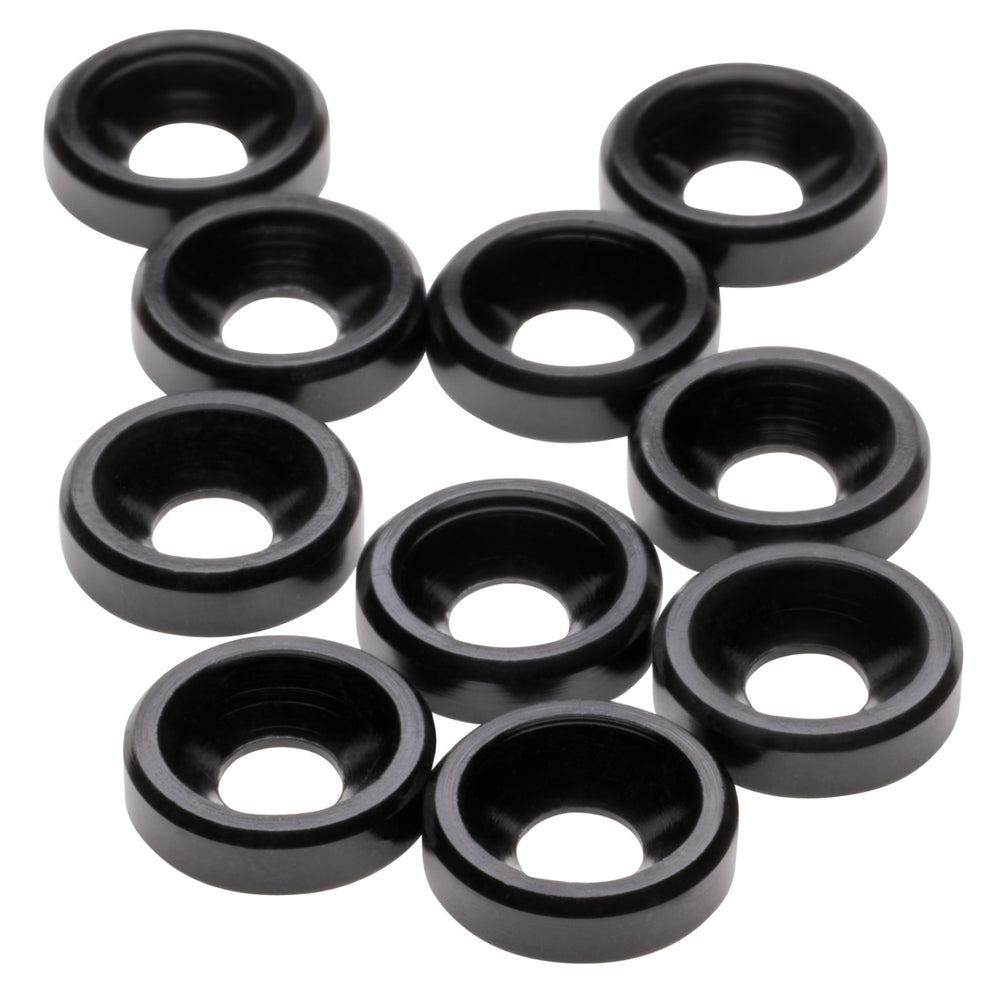 1UP Racing Premium Aluminum M3 Countersunk Washers, Black, 10 — Hardware and Tools