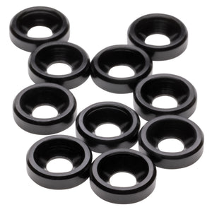 1UP Racing Premium Aluminum M3 Countersunk Washers, Black, 10 — Hardware and Tools