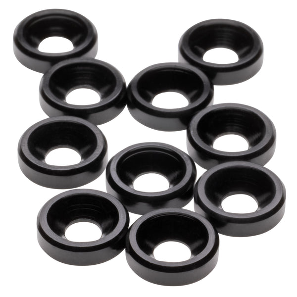 1UP Racing Premium Aluminum M3 Countersunk Washers, Black, 10 — Hardware and Tools