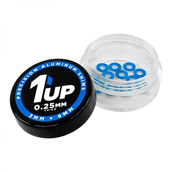 3x6x0.25mm Precision Aluminum Shims, 1UP Blue, (12 pcs) - Echo Six Hobbies
