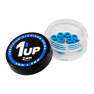 3x6x2mm Precision Aluminum Shims, 1UP Blue, (12 pcs) - Echo Six Hobbies