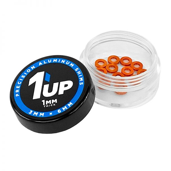 3x6x1mm Precision Aluminum Shims, Orange, (12 pcs) - Echo Six Hobbies