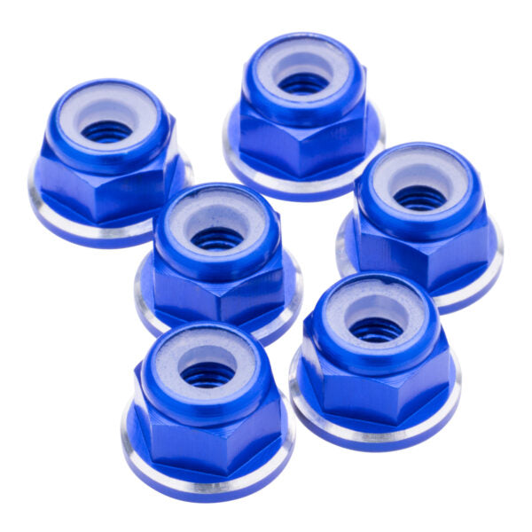 1UP Racing - 7075 Aluminum M3 Flanged Locknuts - Dark Blue Shine - - Echo Six Hobbies