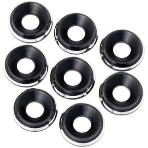 7075 LowPro Countersunk Washers, M3, Black Shine, 8pcs - Echo Six Hobbies