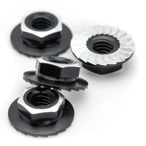 1UP Racing 7075 Aluminum Lockdown Wheel Nuts - M4 - Black - 4pcs — R/C Accessories