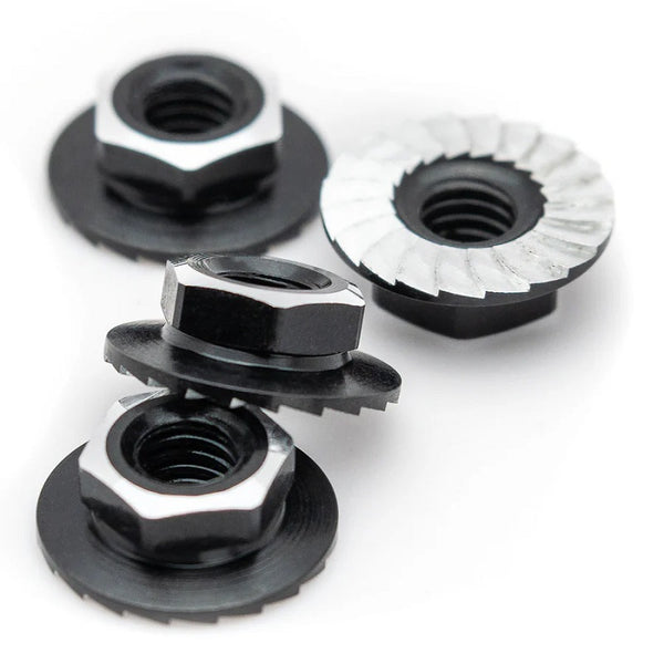 1UP Racing 7075 Aluminum Lockdown Wheel Nuts - M4 - Black - 4pcs — R/C Accessories