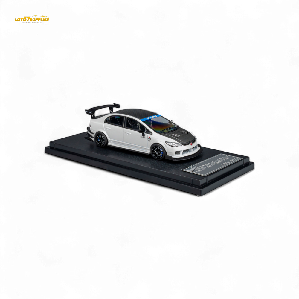 Microturbo Honda Civic Type R FD2 Spoon Sports - Metallic White 1:64