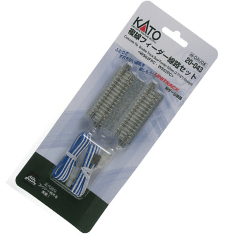 Kato 20-043 N 62mm (2 7/16") Concrete Tie Double Track Feeder (1 pcs) UniTrack