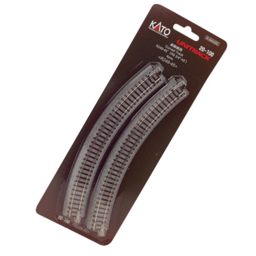Kato 20-100 N Scale 249mm (9 3/4") Radius 45º Curve Track [4 pcs] UniTrack