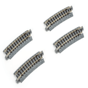 Kato 20-101 N Scale 249mm (9 3/4") Radius 15º Curve Track [4 pcs] UniTrack