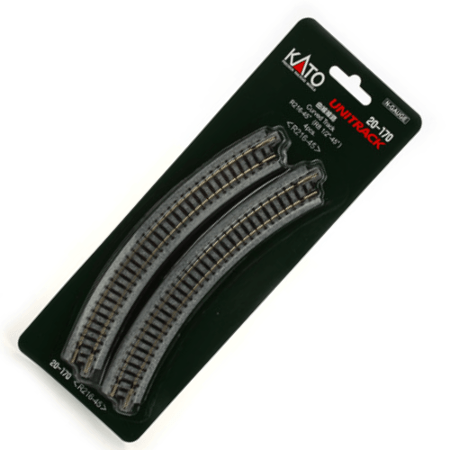 Kato 20-170 N Scale 216mm (8 9/16") Radius 45º Curve Track [4 pcs] UniTrack