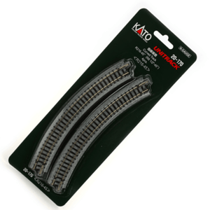 Kato 20-170 N Scale 216mm (8 9/16") Radius 45º Curve Track [4 pcs] UniTrack