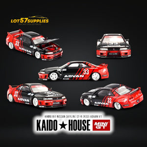 (Pre-Order) Mini-GT x KAIDO Nissan Skyline GT-R (R33) Kaido Works ADVAN 1:64
