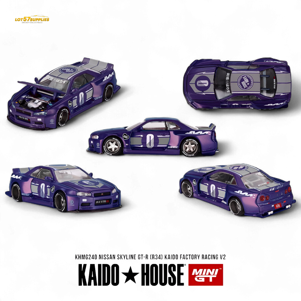 (Pre-Order) KAIDO Nissan Skyline GT-R R34 Racing Factory V2 1:64