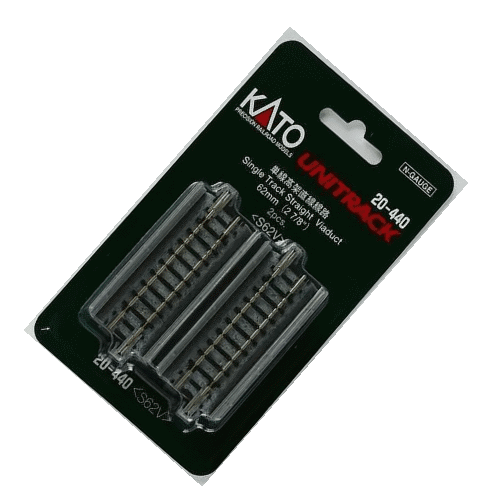 Kato 20-440 N 62mm (2 7/16") Single Track Straight Viaduct Track (2) UniTrack