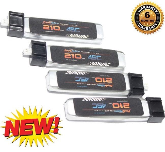 PowerHobby 1S 3.7V 210Mah 45C Lipo Battery 4 Pack