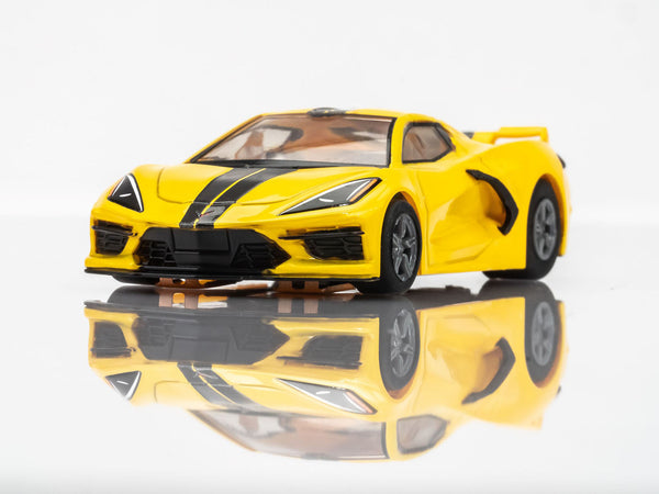 AFX 22013 Corvette C8 Torch Yellow Mega G+ MG+ HO scale slot Car MegaG Plus