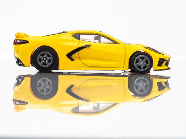 AFX 22013 Corvette C8 Torch Yellow Mega G+ MG+ HO scale slot Car MegaG Plus