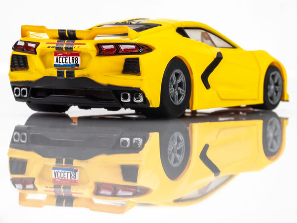 AFX 22013 Corvette C8 Torch Yellow Mega G+ MG+ HO scale slot Car MegaG Plus