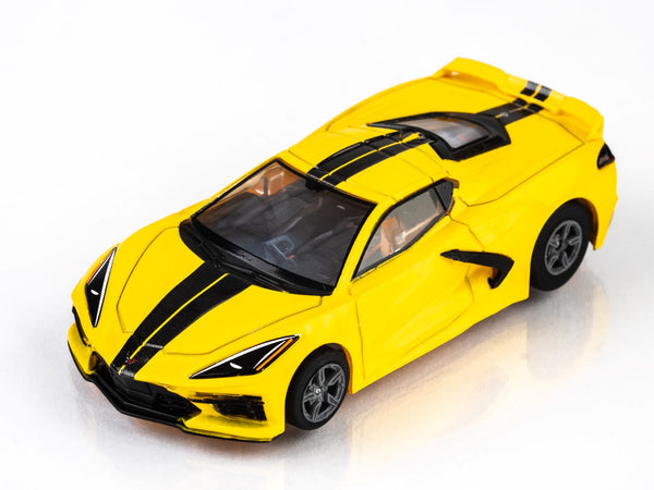 AFX 22013 Corvette C8 Torch Yellow Mega G+ MG+ HO scale slot Car MegaG Plus