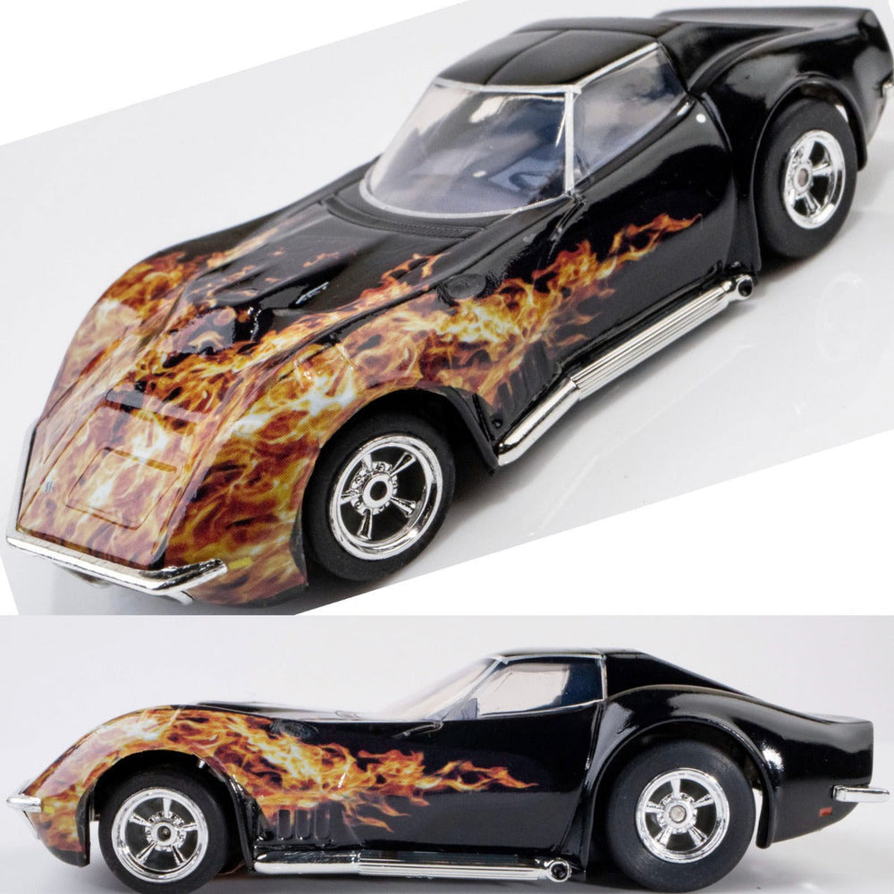 AFX 22051 1968 Chevy Corvette L88 427 Black Flame Mega G+ HO Slot Car AFX22051