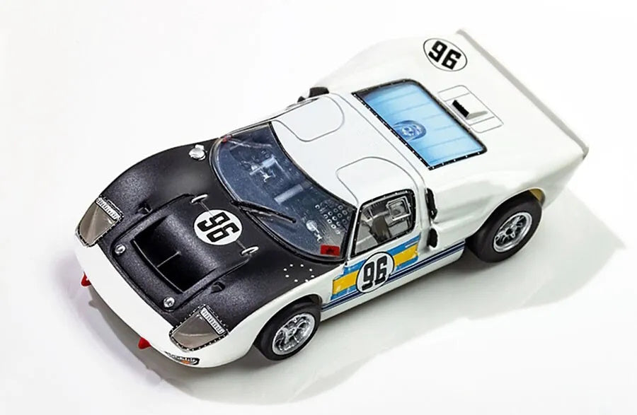 AFX 22057 Mega G+ Ford GT40 Mk II White & Black #96 Daytona Clear HO Slot Car