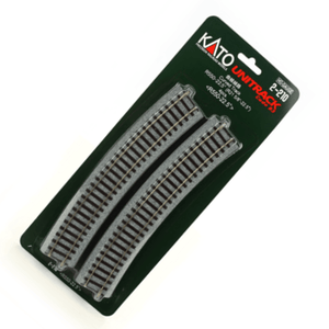 Kato 2-210 HO Scale 550mm (21 5/8") Radius 22.5º Curve Track [4 pcs] UniTrack