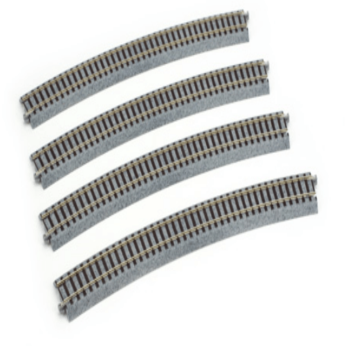 Kato 2-250 HO Scale 790mm (31 1/8") Radius 22.5º Curve Track [4 pcs] UniTrack