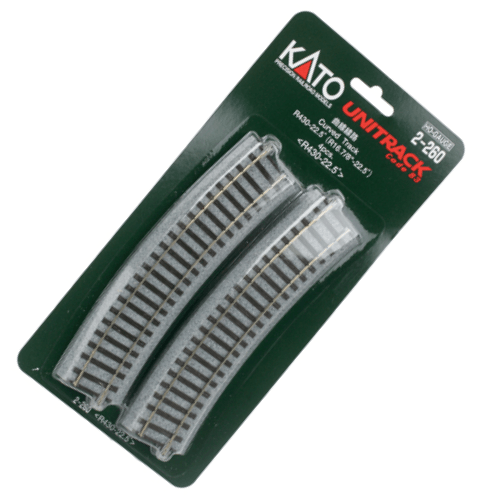Kato 2-260 HO Scale 430mm (16 7/8") Radius 22.5º Curve Track [4 pcs] UniTrack