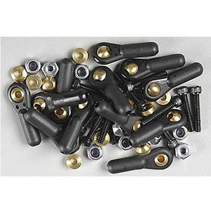 DuBro 2263 Heavy Duty Ball Links 4-40 with Spacers Black (12) for Airplanes