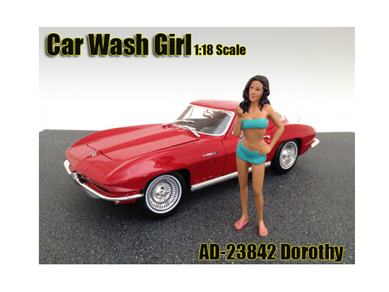 Car Wash Girl Dorothy Figurine for 1/18 Scale Models by American Diorama — Scale Model Accessories